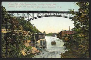 Lower Falls of Genesee River Driving Park Bridge Rochester New York Unused c1910