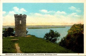 Iowa Dubuque Monument Of Julien Dubuque Over Looking Mississippi River