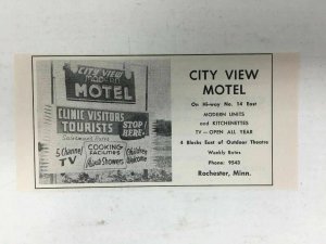 City View Motel Vintage Print Ad Rochester Minnesota Picture