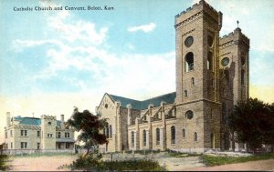 Kansas Beloit Catholic Church and Convent Curteich