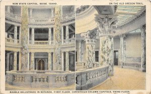 J16/ Boise Idaho Postcard c1920 State Capitol Interior 2View Rotunda 184