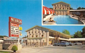 NEVADA MOTEL Winnemucca, NV Roadside Swimming Pool ca 1960s Vintage Postcard