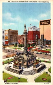 Ohio Cleveland Public Square Soldiers and Sailors Monument Curteich