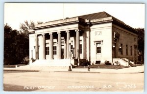 RPPC BROOKINGS, South Dakota SD ~ POST OFFICE ca 1940s Real Photo Postcard