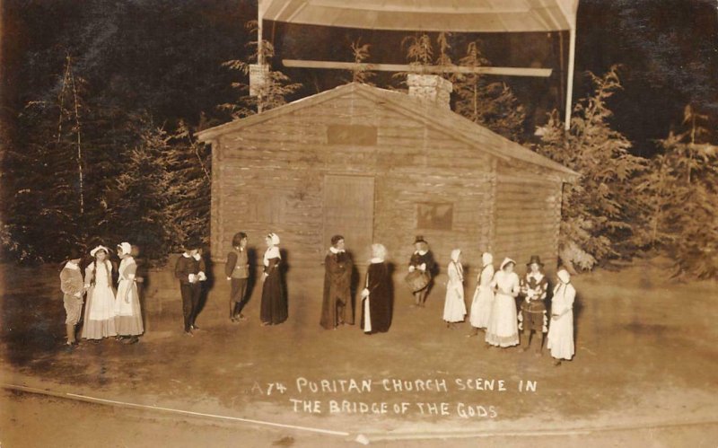 RPPC Puritan Church Scene In The Bridge of the Gods c1910s Vintage Postcard