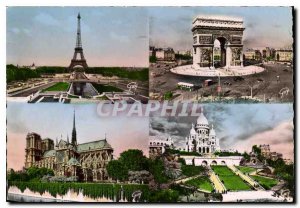 Modern Postcard Paris in its Wonders the Eiffel Tower's Etoile thiomphe arc c...