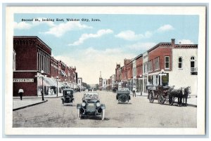 c1920's Second St. Looking East Webster City Iowa IA Unposted Vintage Postcard
