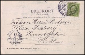 Sweden old Post card - lovers 1903 used