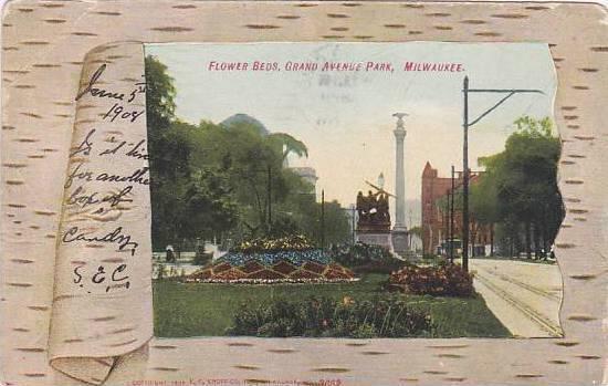 Wisconsin Milwaukee Flower Beds Grand Avenue Park 1908