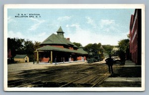 BALLSTON SPA NY RAILROAD STATION ANTIQUE POSTCARD railway train depot