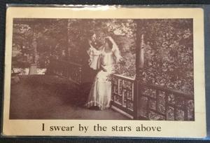 Vintage Postcard Used Wedding Couple “I swear by the stars above”  LB