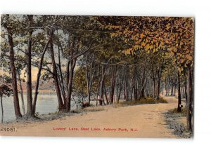 Asbury Park New Jersey NJ Postcard 1912 Deal Lake Lovers Lane