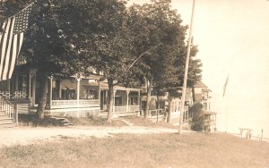 Bayside ME, Hotel Cottages Lakeside, Real Photo Postcard