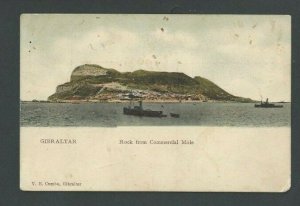 Ca 1919 PPC Gibraltar Rock From Commercial Mole Used