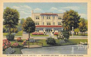 Morgan Ten Eyck Hotel Mirror Lake Drive St Petersburg Florida linen postcard