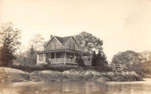 Bath Maine birds eye view private house from water real photo pc Z19769