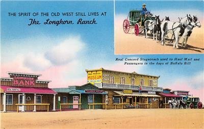 THE LONGHORN RANCH Moriarty, NM Route 66 Roadside New Mexico Postcard ca 1950s