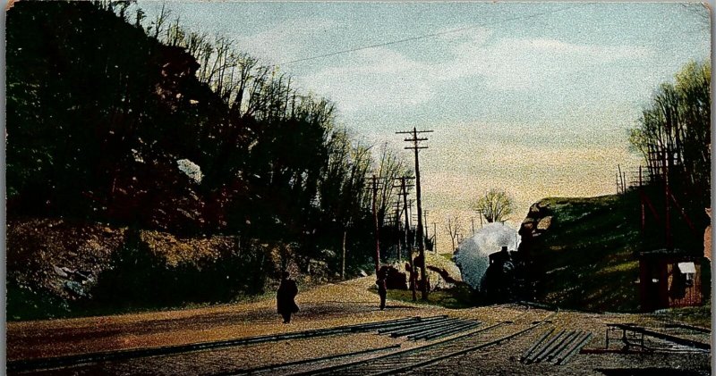 c1900 BOLTON NOTCH CONN RAILROAD CROSSING EARLY UNDIVIDED BACK POSTCARD 29-187 