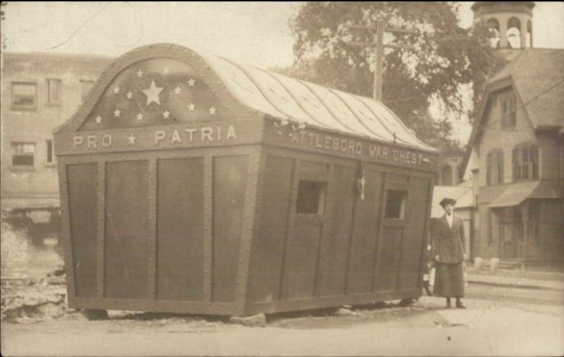 Attleboro MA Giant WWI War Chester PRO PATRIA Real Photo Postcard PROPAGANDA