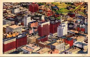 Iowa Des Moines Aerial View Downtown District 1939 Curteich