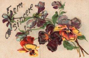 Vintage Postcard 1900's From A Sincere Friend Greeting Card