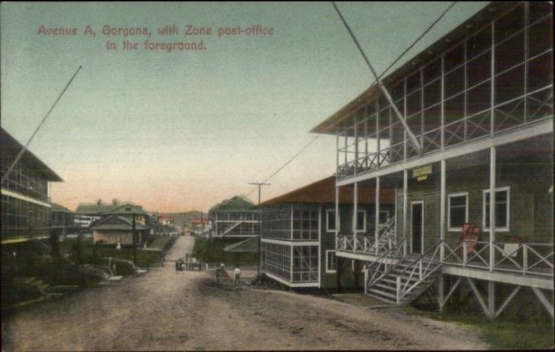Panama Canal Zone Gorgona Avenue A c1910 Postcard