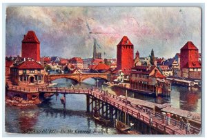 1907 By The Covered Bridges Strassburg France Oilette Tuck Art Postcard