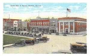 NEWTON, IA Iowa  SOUTH SIDE~SQUARE Street Scene~Cars JASPER CO  c1920's Postcard 