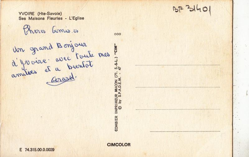 BF31401 yvoire h s ses maisons leuris l eglise france front/back image