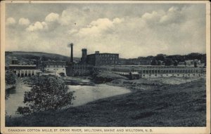 Milltown New Brunswick NB Factory Plant Mill Canadian Cotton Mill c1920s PC