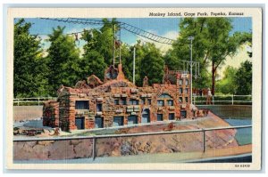 c1940 Monkey Island Gage Park Exterior Topeka Kansas Vintage Antique Postcard