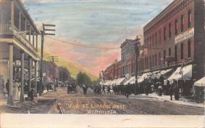 WESTFIELD PENNSYLVANIA~MAIN ST LOOKING WEST-STANDEN ART SHOP IMAGE POSTCARD 1910