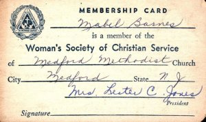 1964   Medford  Methodist Church  New Jersey  Women Society Membership Card