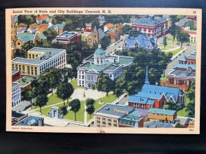 Vintage Postcard 1930-1945 Aerial View of State and City Buildings, Concord, NH