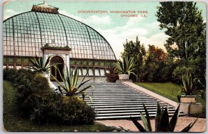 1906 Concervatory Washington Park Chicago Illinois IL Attraction Posted Postcard