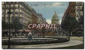 Paris - 5 - Rue Soufflot and the Pantheon - Old Postcard