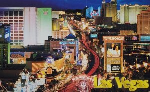Las Vegas Mirage Treasure Island Imperial Palace Aerial View Vegas NV Postcard