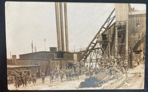 Mint Real Picture Postcard RPPC Soldiers On Steel Factory