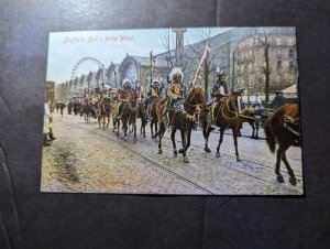 Mint USA Native American Postcard Buffalo Bills Wild West Indians Riding Horses