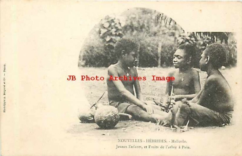 Vanuatu, New Hebrides, Malicolo, Children with Fruit, A. Bergeret