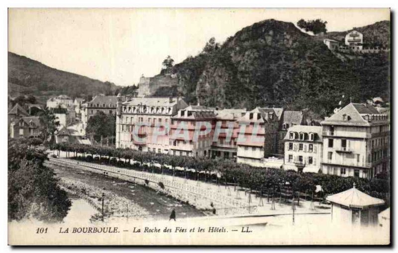 Postcard Old LA BOURBOULE - La Roche des Fees and Hotels - LL