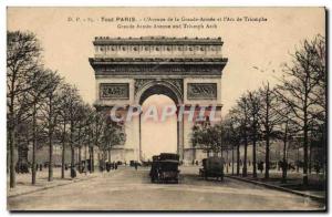 Paris Old Postcard Avenue of the Grand Army and & # triumph 39arc