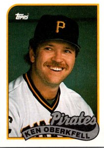 1989 Topps Baseball Card Ken Oberkfell 3B Pittsburgh Pirates sun0257