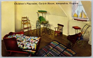 Vtg Alexandria Virginia VA Children's Playroom Carlyle House View Postcard