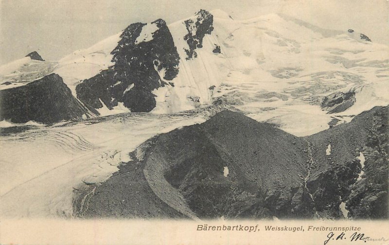 Austria Barenbartkopf Weisskugel Freibrunnspitze Glacier Mountaineering 1907