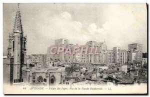 Old Postcard Avignon Palais Des Papes Fecade View Of The West