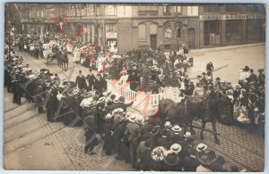 c1910s Kiel, Germany Parade RPPC Holstenstr Downtown Kluglein Engel Bustorf A192