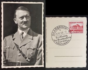 GERMANY THIRD 3rd REICH ORIGINAL POSTCARD ADOLF HITLER