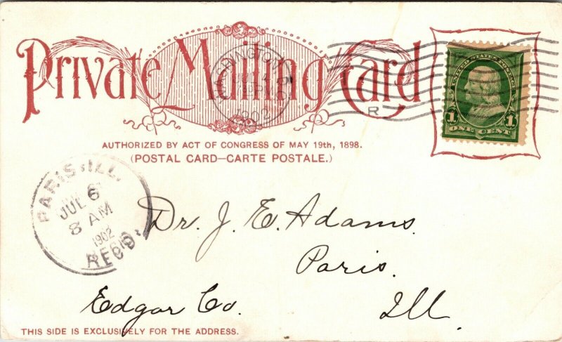 Washington Mansion Mount Vernon, Virginia Private Mailing Card 1902
