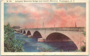 M-13889 Arlington Memorial Bridge and Lincoln Memorial Washington District of...